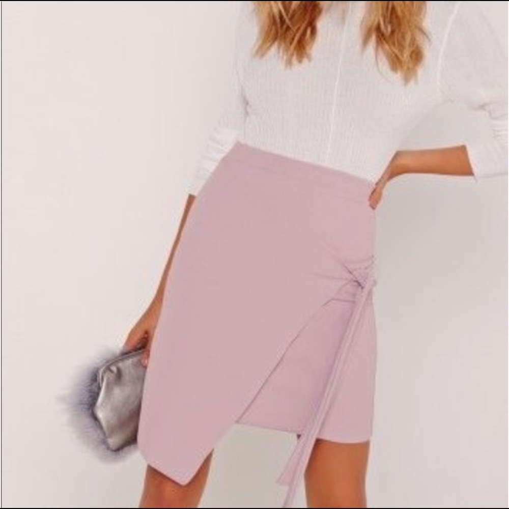 Missguided Crepe Wrap Mini Skirt